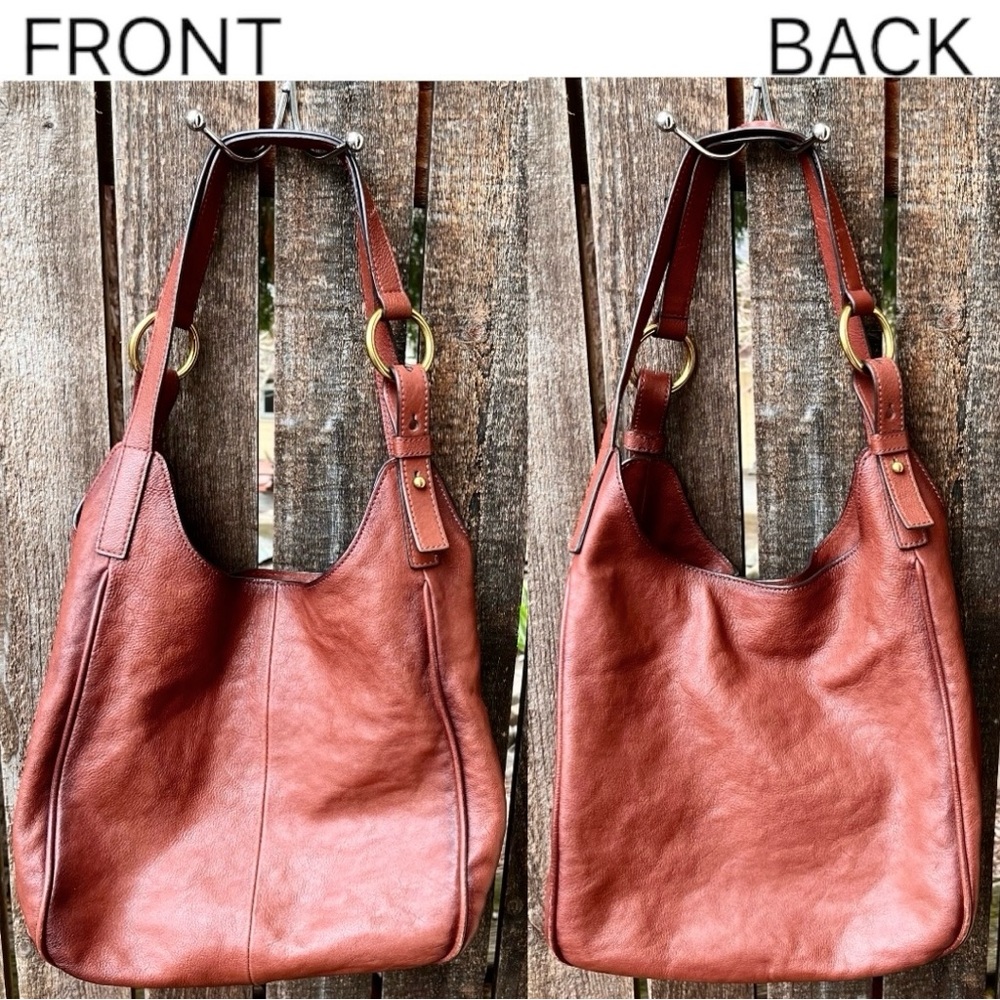 Frye Madison Leather Shoulder Bag In Cognac
